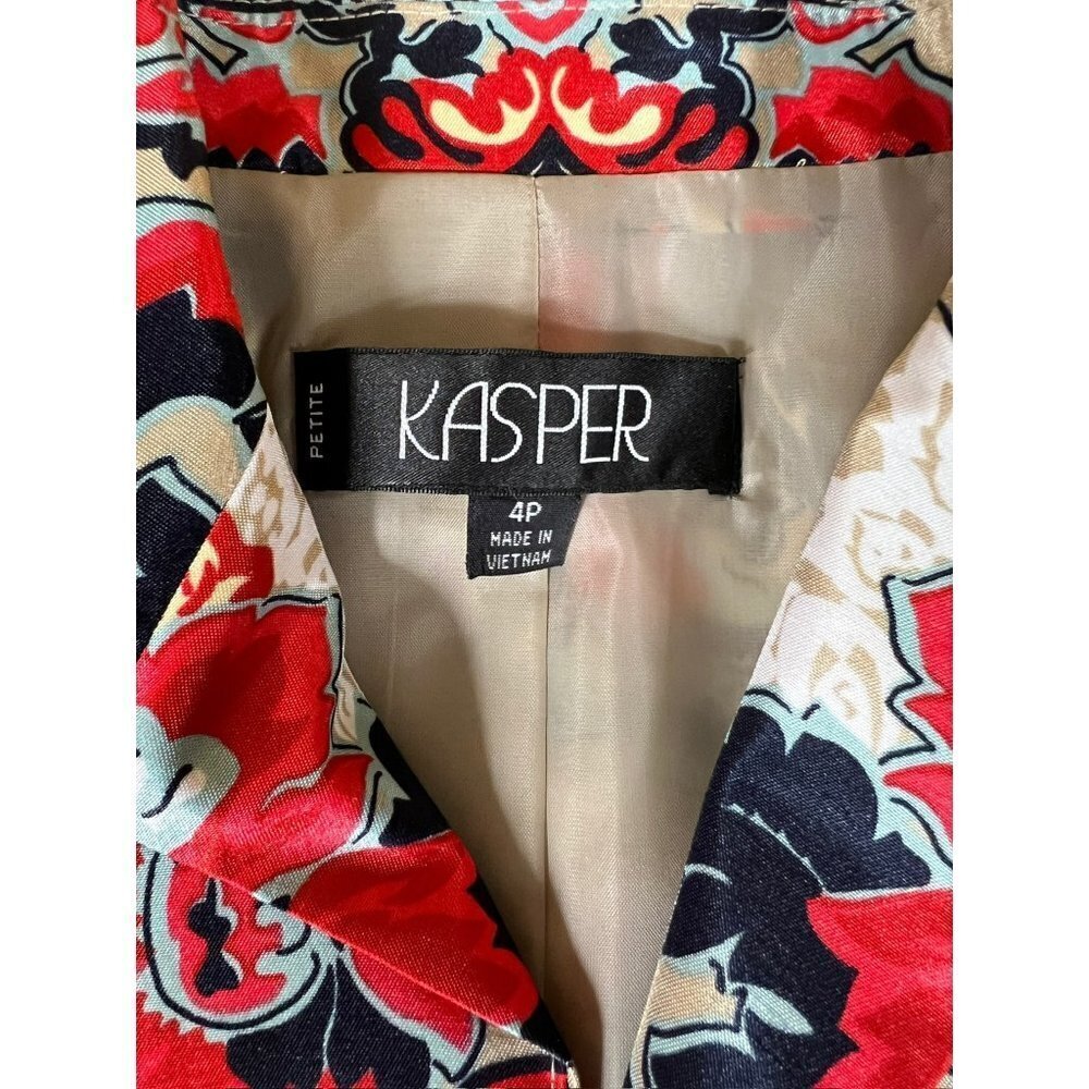 Kasper Women's Multi Colored Floral Front Open Blazer - Picture 2 of 5